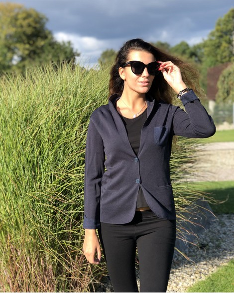 Sako dámské Armani Jeans modré s kamínky